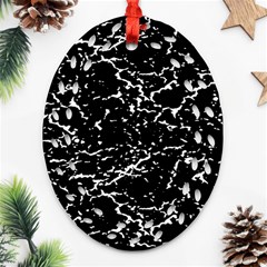 Black And White Grunge Abstract Print Oval Filigree Ornament (two Sides)