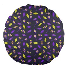 Candy Large 18  Premium Flano Round Cushions by UniqueThings