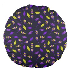 Candy Large 18  Premium Round Cushions by UniqueThings