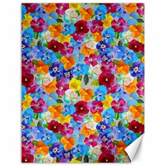 Pansies  Watercolor Flowers Canvas 12  X 16  by SychEva