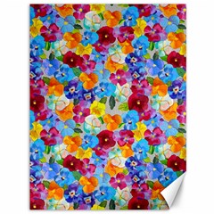 Pansies  Watercolor Flowers Canvas 36  X 48  by SychEva