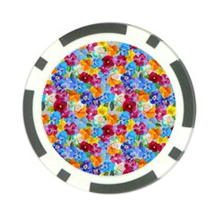 Pansies  Watercolor Flowers Poker Chip Card Guard by SychEva