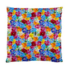 Pansies  Watercolor Flowers Standard Cushion Case (one Side) by SychEva