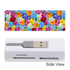 Pansies  Watercolor Flowers Memory Card Reader (stick) by SychEva