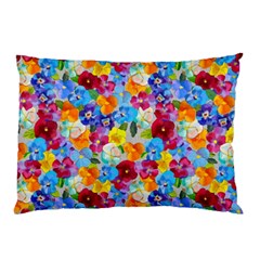 Pansies  Watercolor Flowers Pillow Case (two Sides) by SychEva