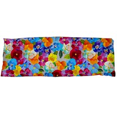 Pansies  Watercolor Flowers Body Pillow Case (dakimakura) by SychEva