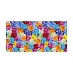 Pansies  Watercolor Flowers Yoga Headband by SychEva