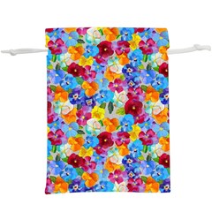 Pansies  Watercolor Flowers  Lightweight Drawstring Pouch (xl) by SychEva