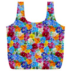 Pansies  Watercolor Flowers Full Print Recycle Bag (xxl) by SychEva