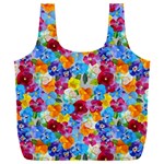 Pansies  Watercolor Flowers Full Print Recycle Bag (XXXL) Front