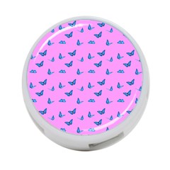 Blue Butterflies At Pastel Pink Color Background 4-port Usb Hub (two Sides) by Casemiro