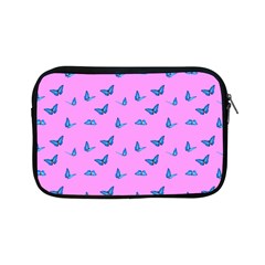 Blue Butterflies At Pastel Pink Color Background Apple Ipad Mini Zipper Cases by Casemiro