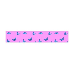 Blue Butterflies At Pastel Pink Color Background Flano Scarf (mini) by Casemiro