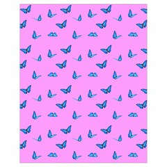 Blue Butterflies At Pastel Pink Color Background Drawstring Bag (small) by Casemiro