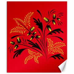 Folk Floral Print   Abstract Flowers Art , Poster   Canvas 20  X 24  by Eskimos