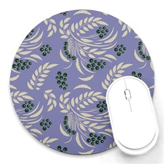 Folk Floral Pattern  Abstract Flowers Surface Design  Seamless Pattern Round Mousepads by Eskimos