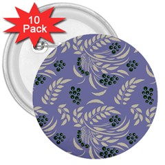 Folk Floral Pattern  Abstract Flowers Surface Design  Seamless Pattern 3  Buttons (10 Pack)  by Eskimos