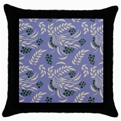 Folk Floral Pattern  Abstract Flowers Surface Design  Seamless Pattern Throw Pillow Case (black) by Eskimos