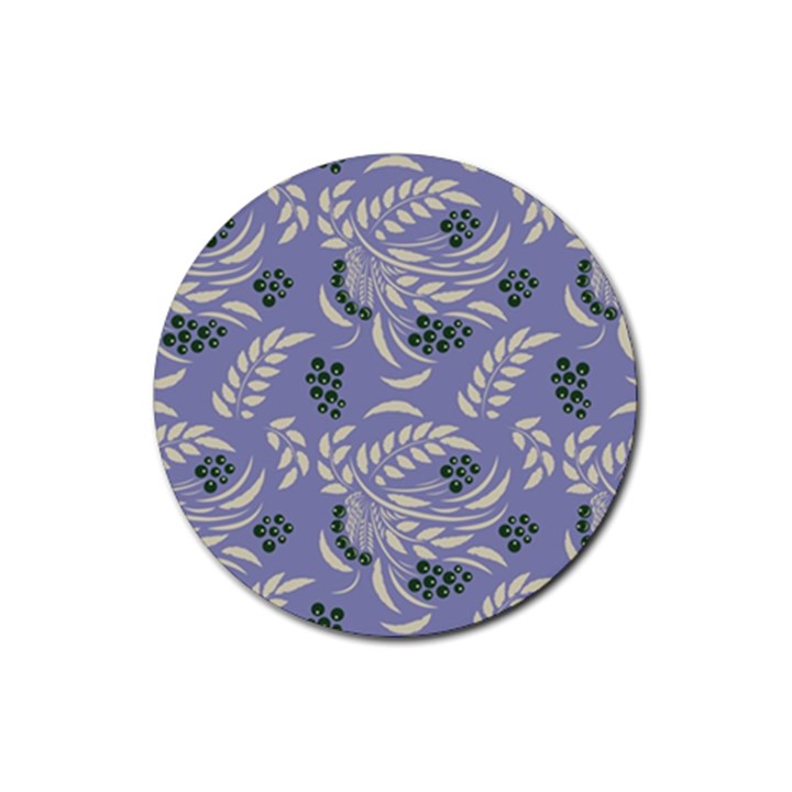 Folk floral pattern. Abstract flowers surface design. Seamless pattern Rubber Coaster (Round) 