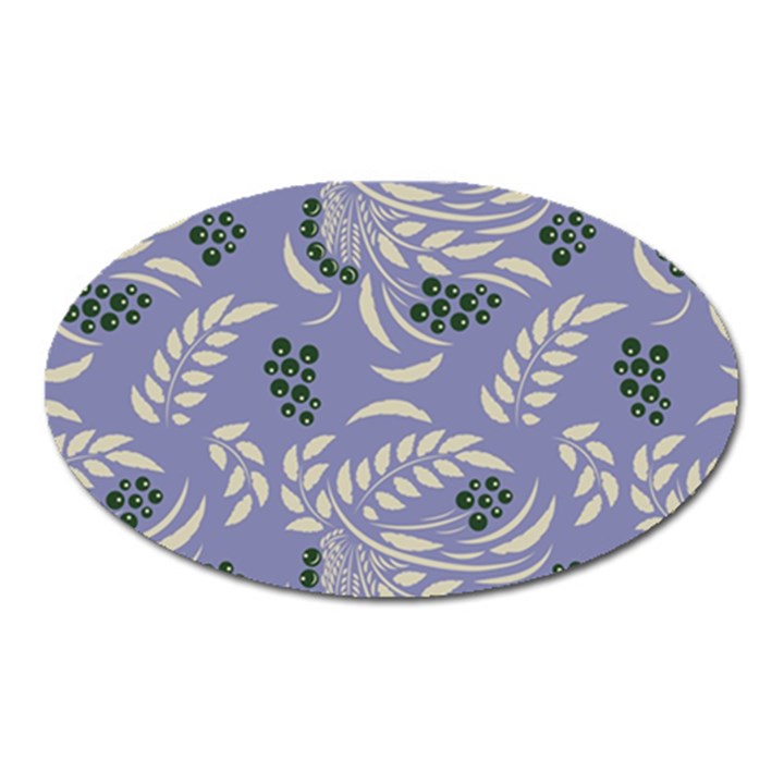 Folk floral pattern. Abstract flowers surface design. Seamless pattern Oval Magnet