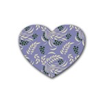 Folk floral pattern. Abstract flowers surface design. Seamless pattern Heart Coaster (4 pack)  Front