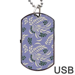 Folk Floral Pattern  Abstract Flowers Surface Design  Seamless Pattern Dog Tag Usb Flash (two Sides) by Eskimos