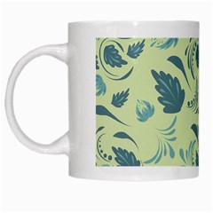 Folk Floral Pattern  Abstract Flowers Surface Design  Seamless Pattern White Mugs by Eskimos