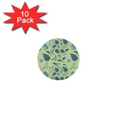 Folk Floral Pattern  Abstract Flowers Surface Design  Seamless Pattern 1  Mini Buttons (10 Pack)  by Eskimos