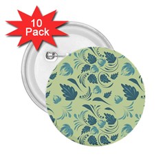 Folk Floral Pattern  Abstract Flowers Surface Design  Seamless Pattern 2 25  Buttons (10 Pack)  by Eskimos