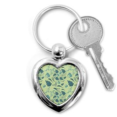 Folk Floral Pattern  Abstract Flowers Surface Design  Seamless Pattern Key Chain (heart) by Eskimos