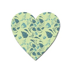 Folk Floral Pattern  Abstract Flowers Surface Design  Seamless Pattern Heart Magnet by Eskimos