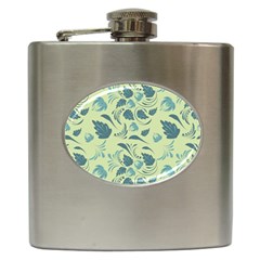 Folk Floral Pattern  Abstract Flowers Surface Design  Seamless Pattern Hip Flask (6 Oz) by Eskimos