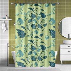 Folk Floral Pattern  Abstract Flowers Surface Design  Seamless Pattern Shower Curtain 48  X 72  (small)  by Eskimos