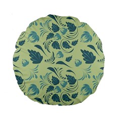 Folk Floral Pattern  Abstract Flowers Surface Design  Seamless Pattern Standard 15  Premium Round Cushions by Eskimos