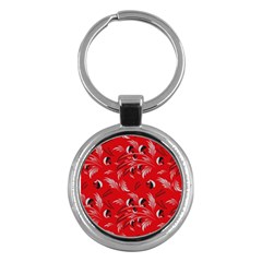 Folk Floral Pattern  Abstract Flowers Surface Design  Seamless Pattern Key Chain (round) by Eskimos