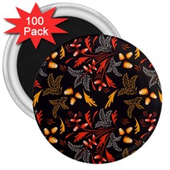 Folk Floral Pattern  Abstract Flowers Surface Design  Seamless Pattern 3  Magnets (100 Pack) by Eskimos