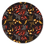 Folk floral pattern. Abstract flowers surface design. Seamless pattern Magnet 5  (Round) Front