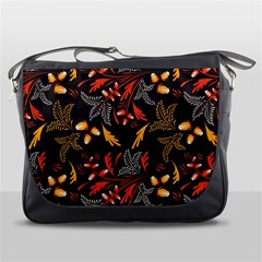 Folk Floral Pattern  Abstract Flowers Surface Design  Seamless Pattern Messenger Bag by Eskimos