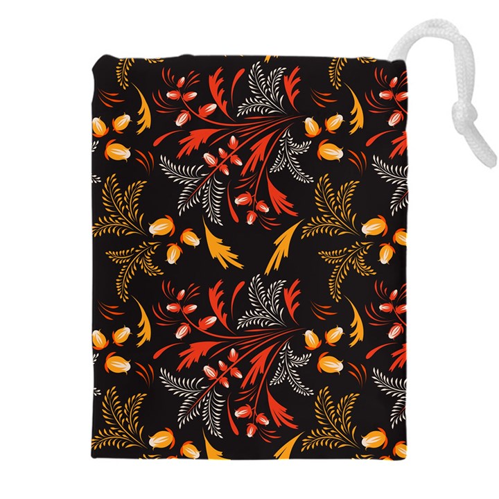 Folk floral pattern. Abstract flowers surface design. Seamless pattern Drawstring Pouch (4XL)