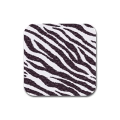 Zebra Rubber Square Coaster (4 Pack)  by PollyParadise