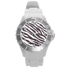 Zebra Round Plastic Sport Watch (l) by PollyParadise