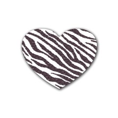 Zebra Rubber Coaster (heart)  by PollyParadise