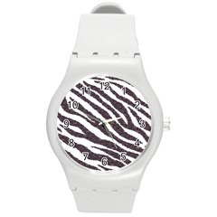 Zebra Round Plastic Sport Watch (m) by PollyParadise