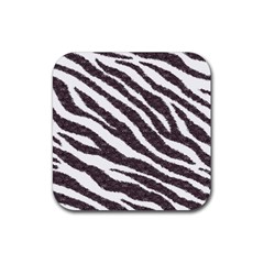 Zebra Rubber Coaster (square)  by PollyParadise