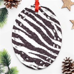 Zebra Oval Filigree Ornament (two Sides)