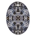 Grey layers marbling Ornament (Oval) Front