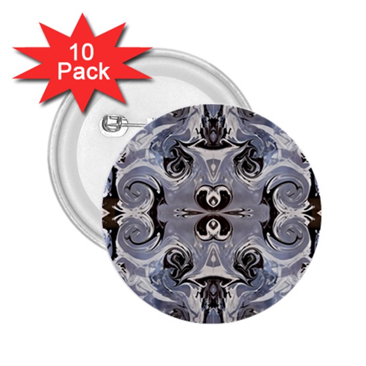 Grey layers marbling 2.25  Buttons (10 pack) 