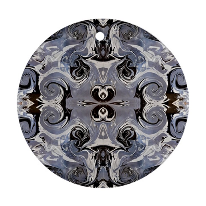 Grey layers marbling Round Ornament (Two Sides)