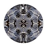 Grey layers marbling Round Ornament (Two Sides) Back