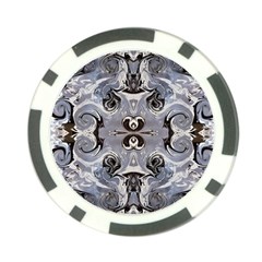 Grey Layers Marbling Poker Chip Card Guard by kaleidomarblingart